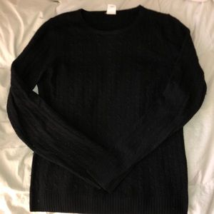 J. Crew Black Cableknit Cashmere sweater